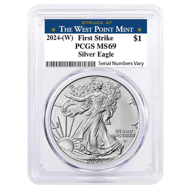2024 (W) 1 oz Silver American Eagle PCGS MS 69 FS West Point