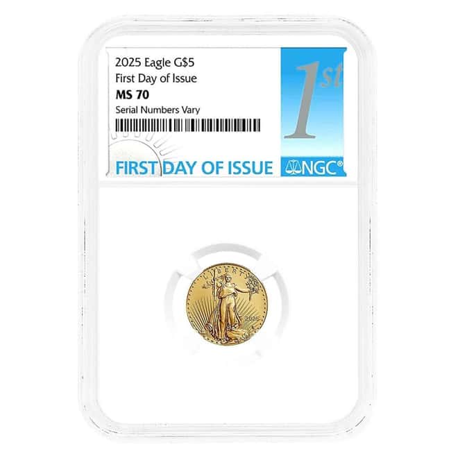 2025 1/10 oz Gold American Eagle NGC MS 70 FDOI