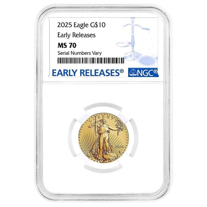2025 1/4 oz Gold American Eagle NGC MS 70 ER