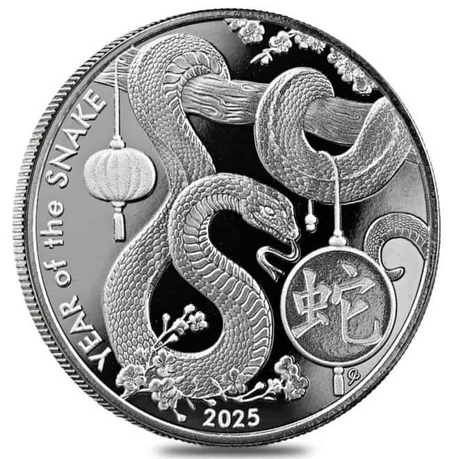 Box of 500 - 2025 1 oz Asahi Lunar Snake Silver Round .999 Fine