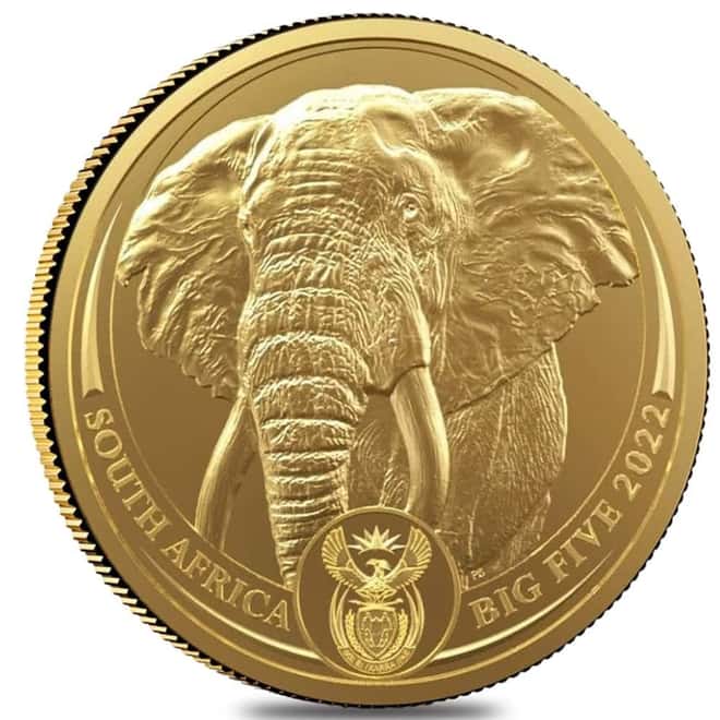 2022 South Africa 1 oz Big Five Elephant Gold Coin NGC MS 70 FDOI