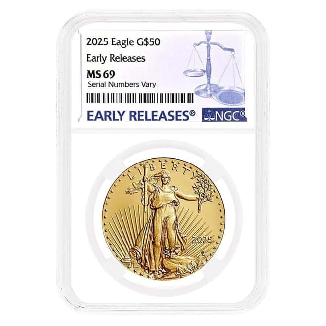 2025 1 oz Gold American Eagle NGC MS 69 ER