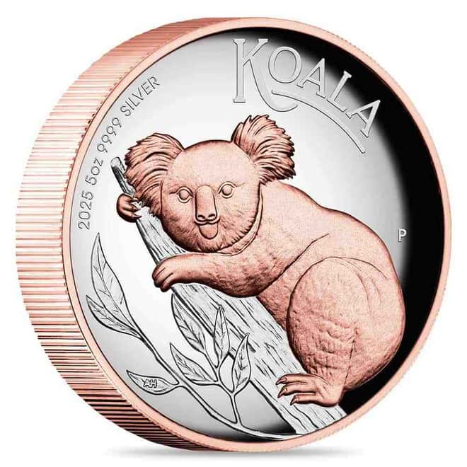 2025 5 oz Australian Koala Proof Gilded Silver Coin Perth Mint