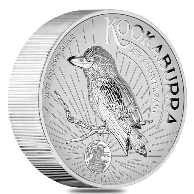 2025 5 oz Incused Silver Australian Kookaburra 35th Ann. Perth Mint