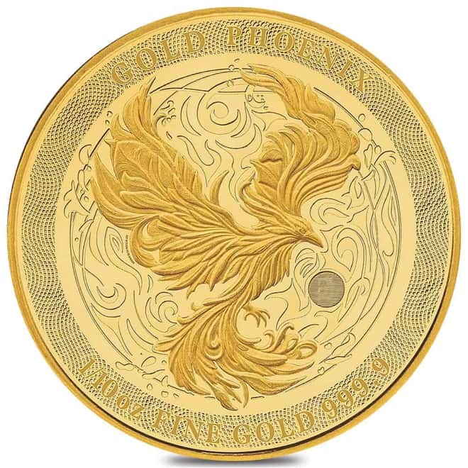 Tube of 20 - 2025 Niue 1/10 oz Phoenix Gold Coin .9999 Fine