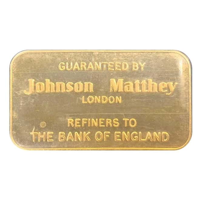 20 Gram Schweizerischer Bankverein Johnson Matthey Gold Bar