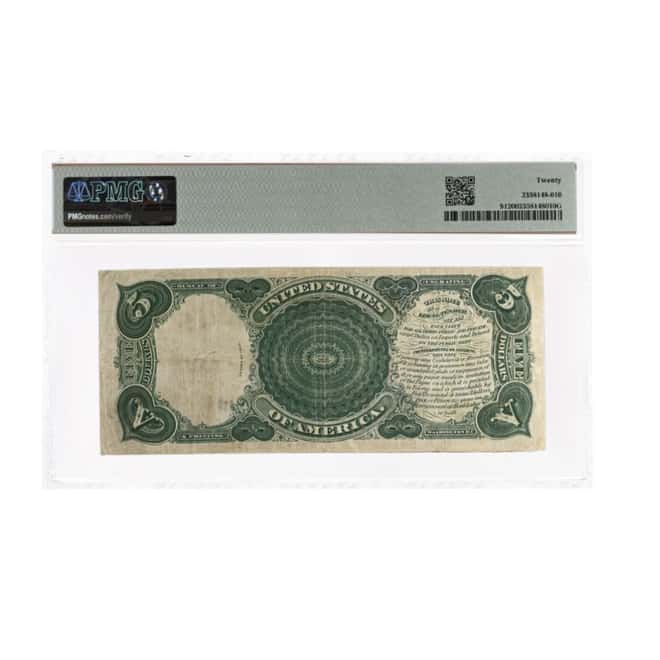 1907 $5 Legal Tender United States Note PMG VF 20 (PCBLIC Error)