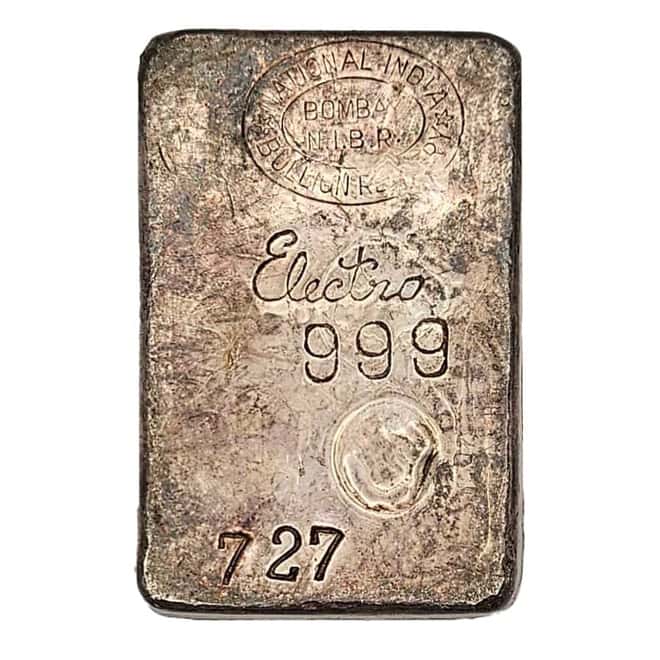 23.3 oz National India Bullion Refinery Bombay Electro Silver Bar