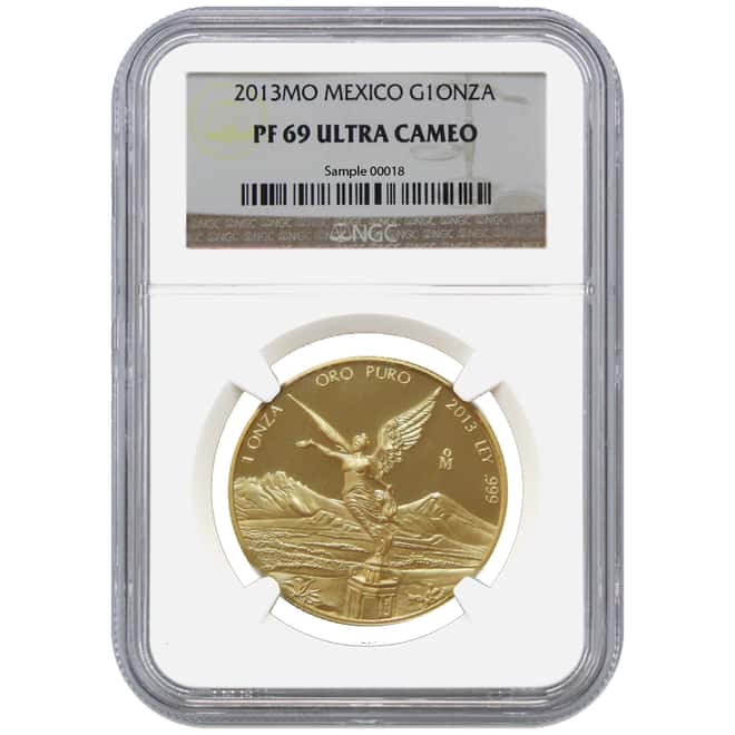 2013 1 oz Gold Mexican Libertad Proof 1 Onza NGC PF 69 Ultra Cameo - Rare! Low Mintage!