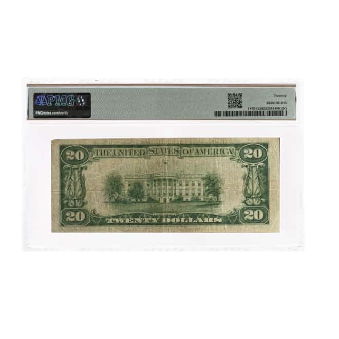 1929 $20 National Currency Note Chicago PMG VF 20
