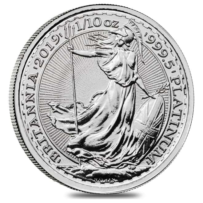 2019 Great Britain 1/10 oz Platinum Britannia Coin .9995 Fine BU