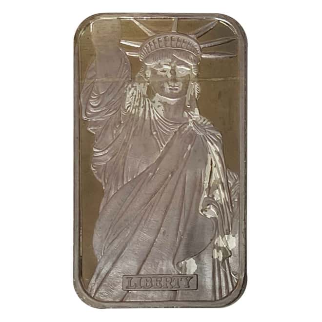 1986 1 oz Silver Statue of Liberty Centennial Bar .999 Fine