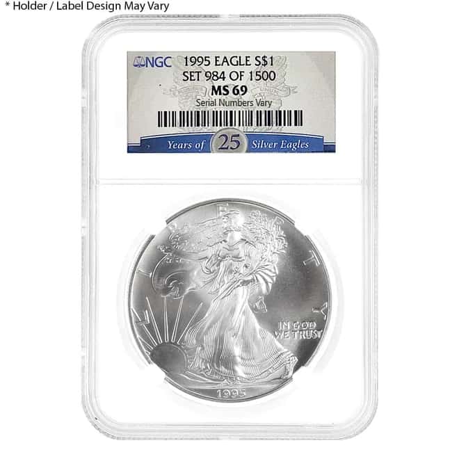 1995 1 oz Silver American Eagle $1 Coin NGC MS 69