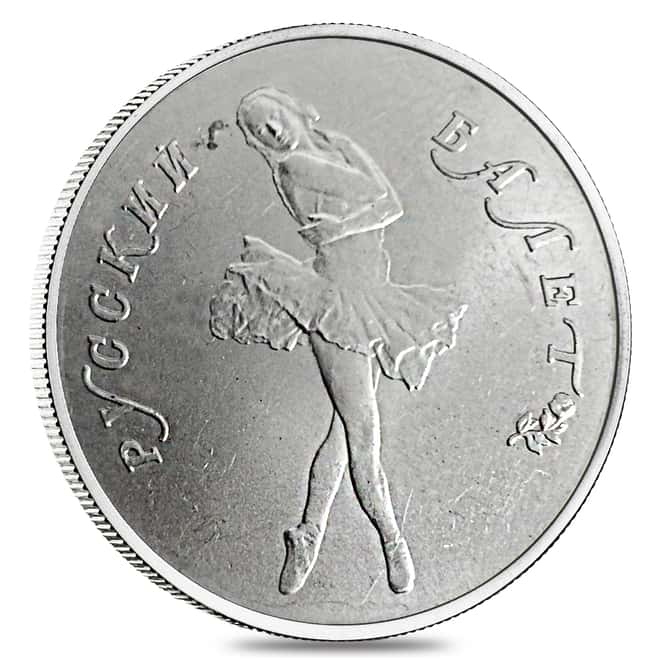 1/2 oz Russia Palladium Ballerina 10 Roubles AU/BU (Random Year)