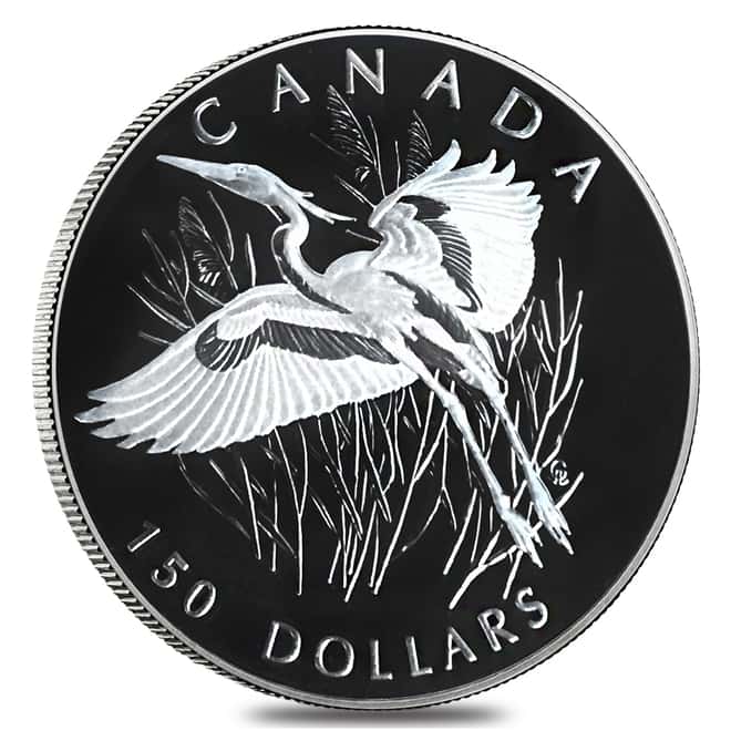 2002 Canada 1.85 oz Proof Platinum Great Blue Heron .9995 Fine 4-Coin Set (w/Box & COA)