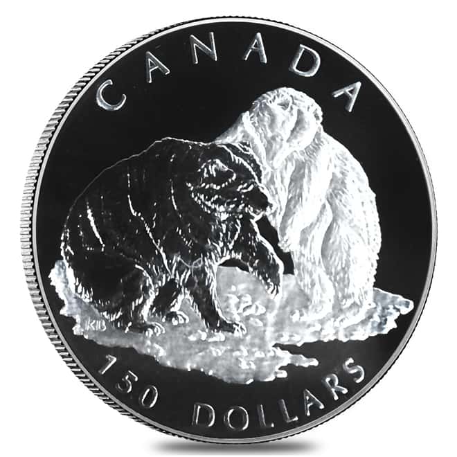 2004 Canada 1.85 oz Proof Platinum Grizzly Bear .9995 Fine 4-Coin Set (w/Box & COA)