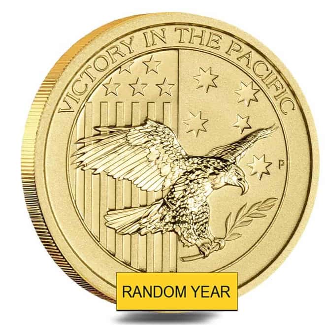 1/4 oz Australian Victory in the Pacific Gold Coin BU Perth Mint (Random Year)