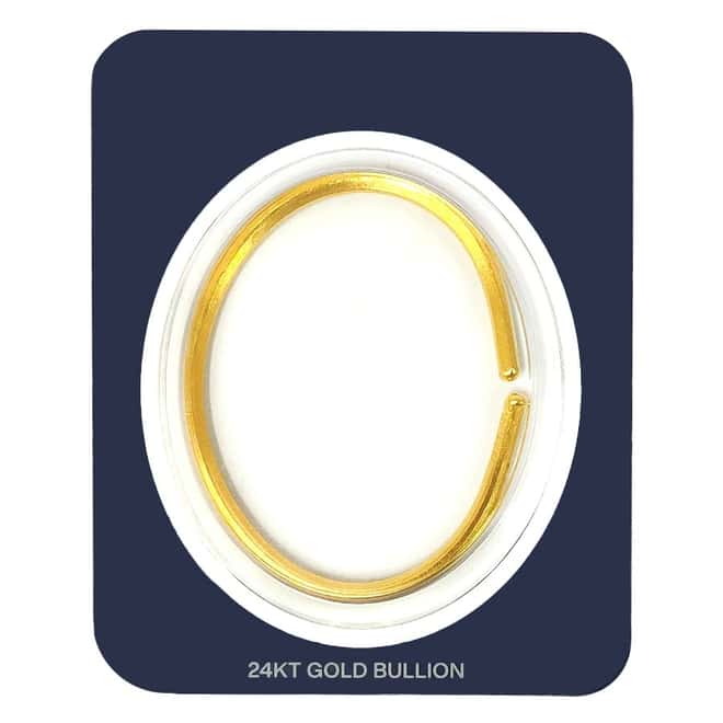 1 oz Gold Bracelet Hammered Finish .9999 Fine - Wearable Bullion (In Certi Card)
