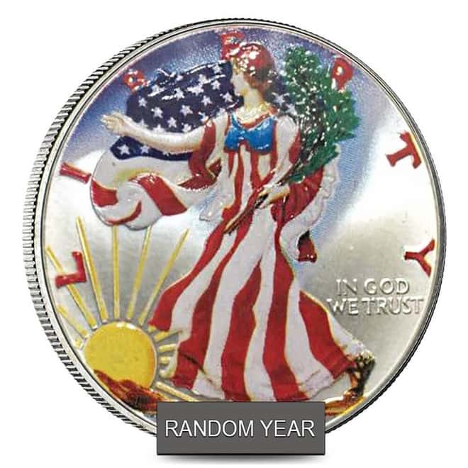 1 oz Silver American Eagle $1 Colorized Coin (Random Year)