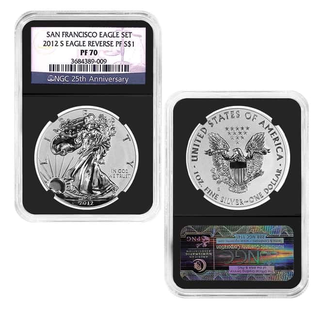 2012-S 1 oz Proof Silver Eagle 2-Coin Set NGC PF 70