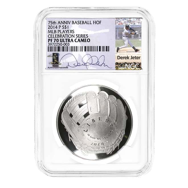 2014-P Baseball Hall of Fame Proof Silver Dollar NGC PF 70 (Derek Jeter)