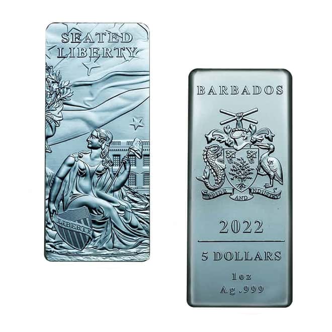 2022 Barbados 4 x 1 oz Silver The Lady Liberty 4-Coin Set (w/Box & COA)