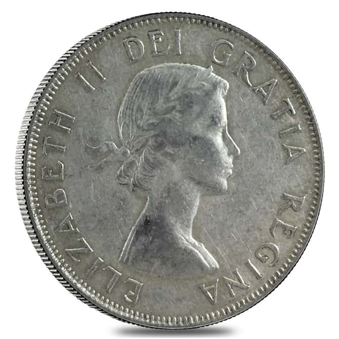 $10 Face Value 1920-1967 Canadian Half-Dollar 80% Silver 20-Coin Roll (Avg Circ)