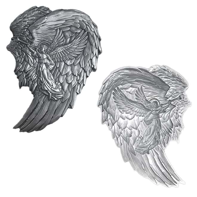 2 oz South Korea Silver Archangel Gabriel Wings Stackable .999 Fine