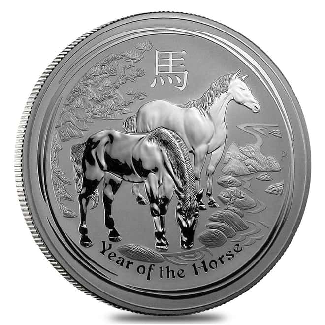2014 1 Kilo Silver Lunar Year of The Horse BU Australian Perth Mint In Cap (Series 2)