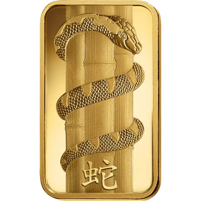 100 gram PAMP Suisse Year of the Snake Gold Bar (In Assay)