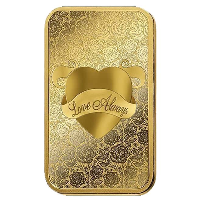 1 oz PAMP Suisse Gold Bar - Love Always (In Assay) .9999 Fine