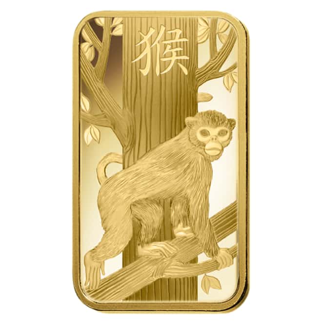 1 oz PAMP Suisse Year of the Monkey Gold Bar (In Assay)
