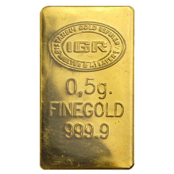 1/2 gram Istanbul Gold Refinery Bar (IGR) .9999 Fine (Christmas Assay)