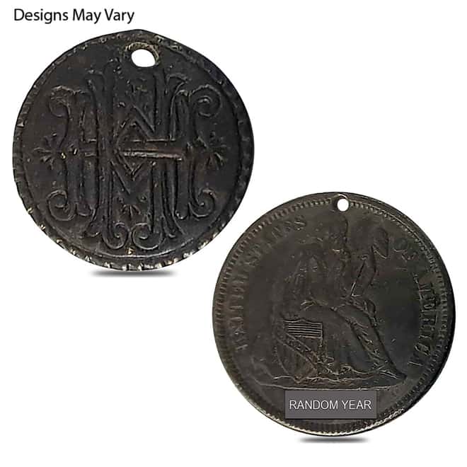 Silver Love Token Seated Liberty Dime 10C Ex Jewelry (Random Year)