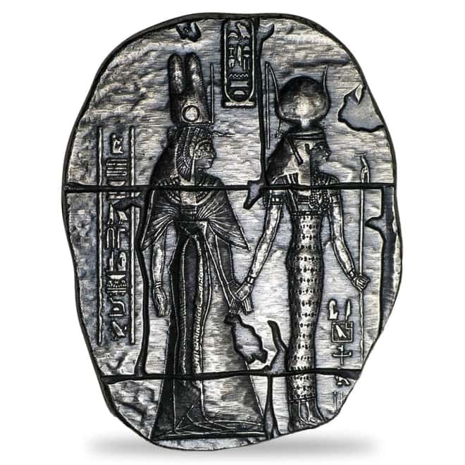 2 oz Egyptian Goddesses Hand Poured Silver Relic Bar