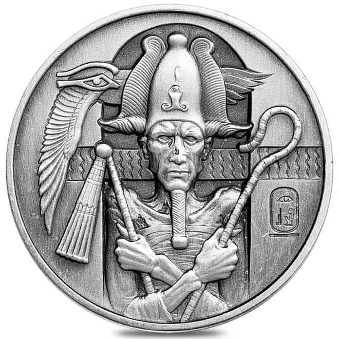 2 oz Egyptian Gods Series Osiris Ultra High Relief Silver Round
