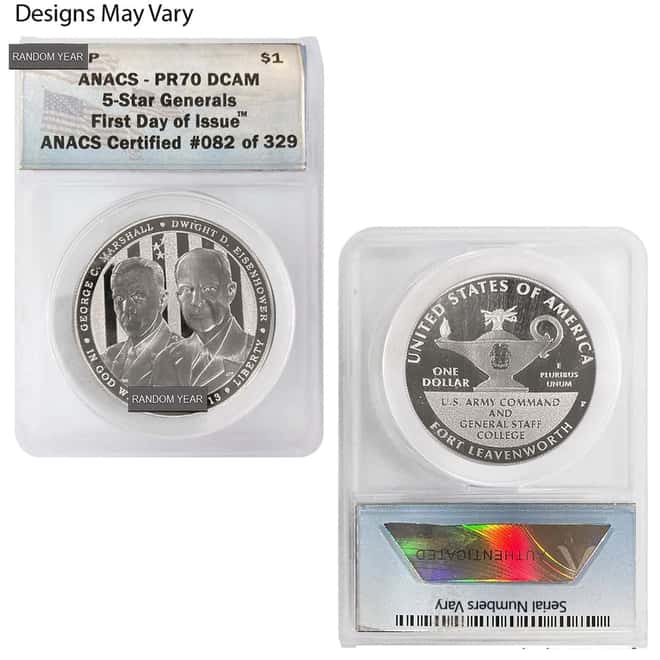 US Mint Silver Dollar $1 Comm. Coin ANACS MS / PF 70 (Random Year)
