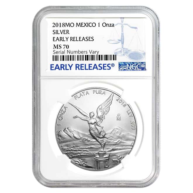 2018 1 oz Mexican Silver Libertad Coin NGC MS 70 Early Releases