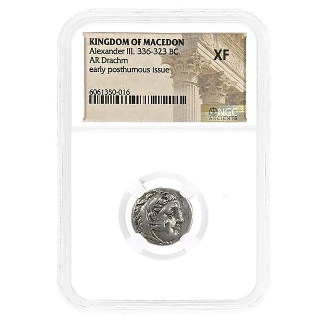 336-323 BC Macedon Alexander III AR Drachm Silver Coin NGC XF