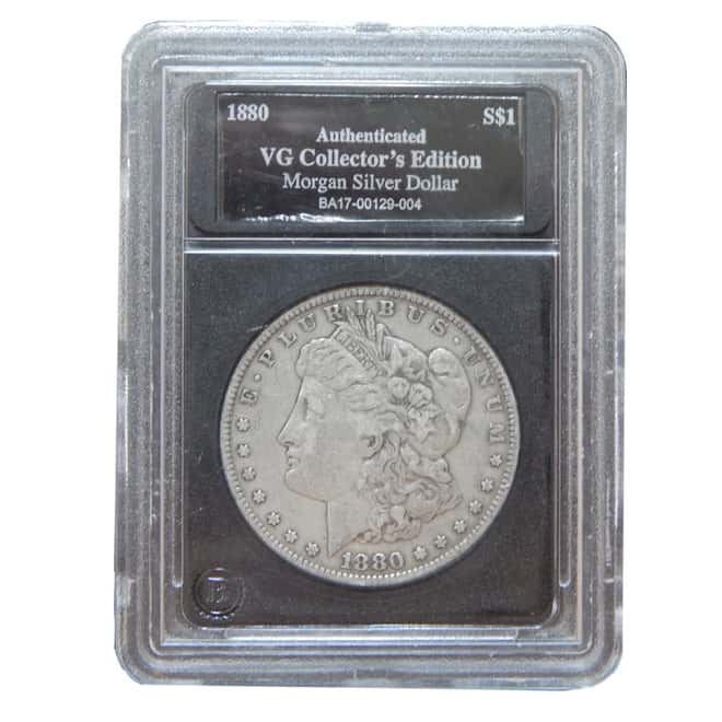 1880 $1 Morgan Silver Dollar VG Collector's Edition (Authenticated)