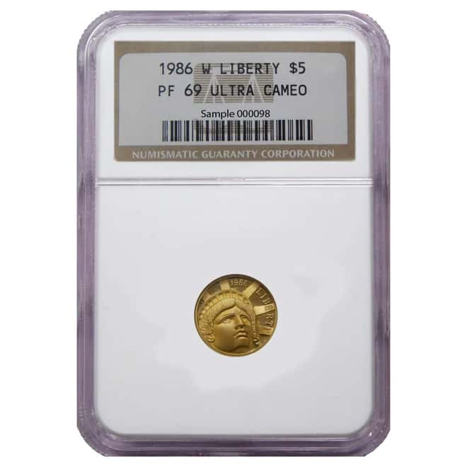 1986-W $5 Statue of Liberty Commemorative Proof Gold Coin NGC PF 69 UCAM 