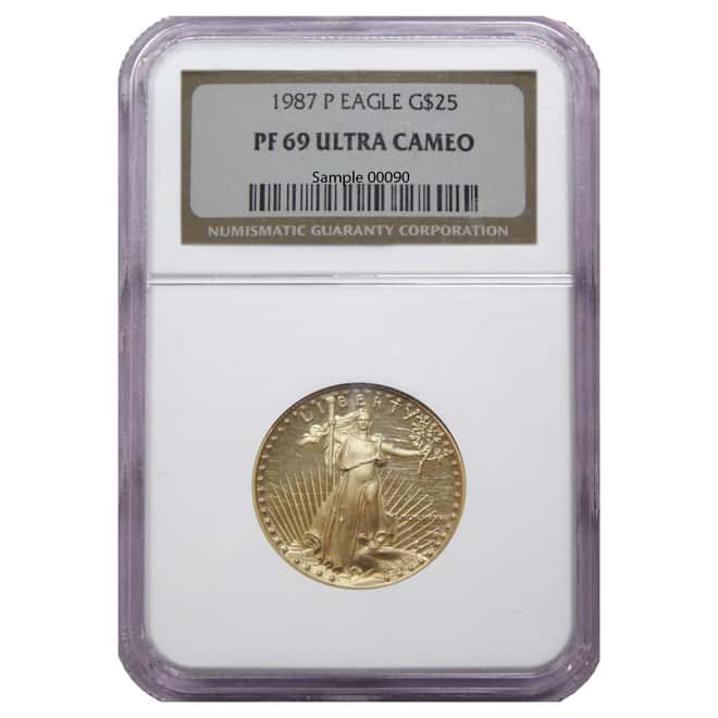1987 1/2 oz $25 Gold American Eagle Proof Coin NGC PF 69 UCAM 
