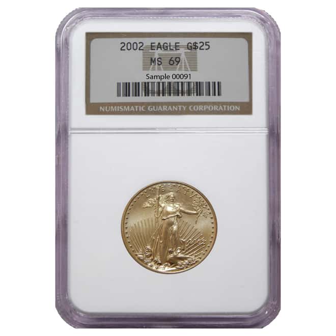 2002 1/2 oz $25 Gold American Eagle NGC MS 69