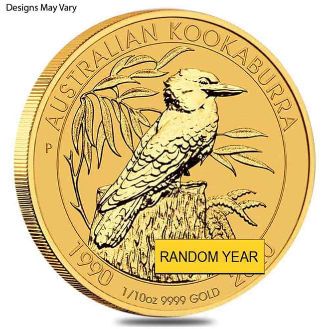 1/10 oz Gold Australian Kookaburra Perth Mint BU (Random Year)