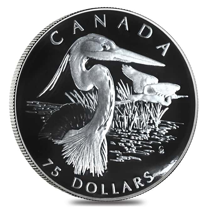 2002 Canada 1.85 oz Proof Platinum Great Blue Heron .9995 Fine 4-Coin Set (w/Box & COA)
