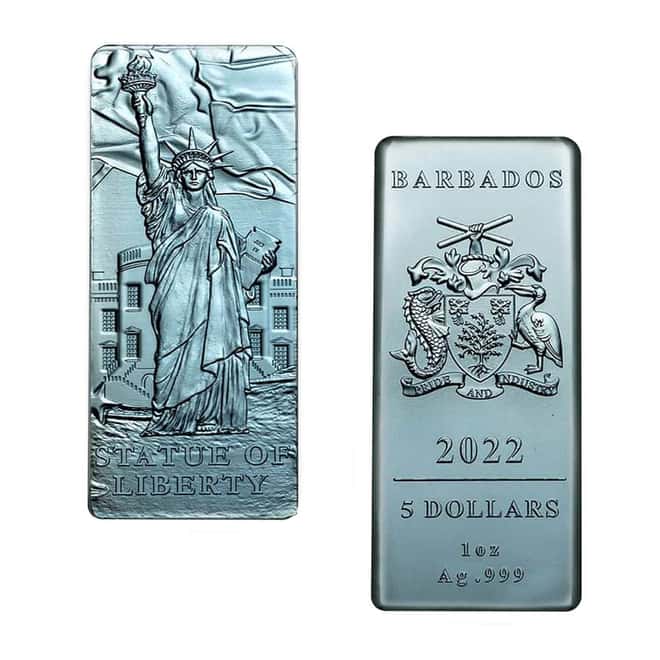 2022 Barbados 4 x 1 oz Silver The Lady Liberty 4-Coin Set (w/Box & COA)