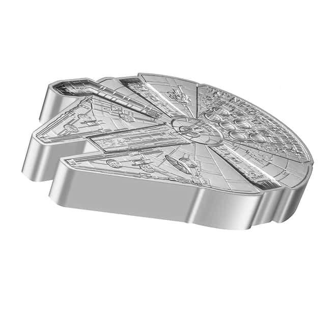 2021 Niue 1 oz Silver Millennium Falcon Star Wars Shaped Coin .999 Fine (w/Box & COA)