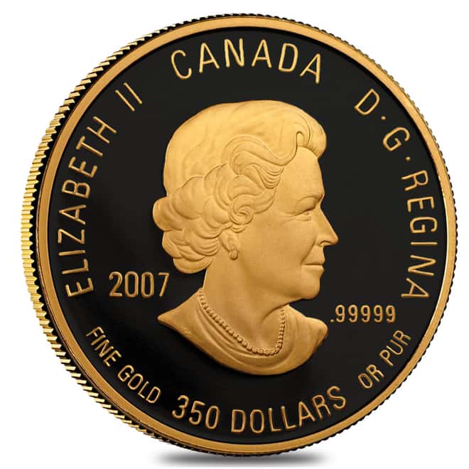 2007 Canada 1.125 oz $350 Purple Violet Proof Gold Coin .99999 Fine (w/Box & COA)