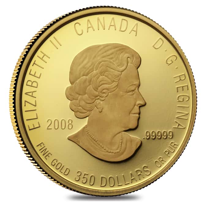 2008 Canada 1.125 oz $350 Purple Saxifrage Proof Gold Coin .99999 Fine (w/Box & COA)