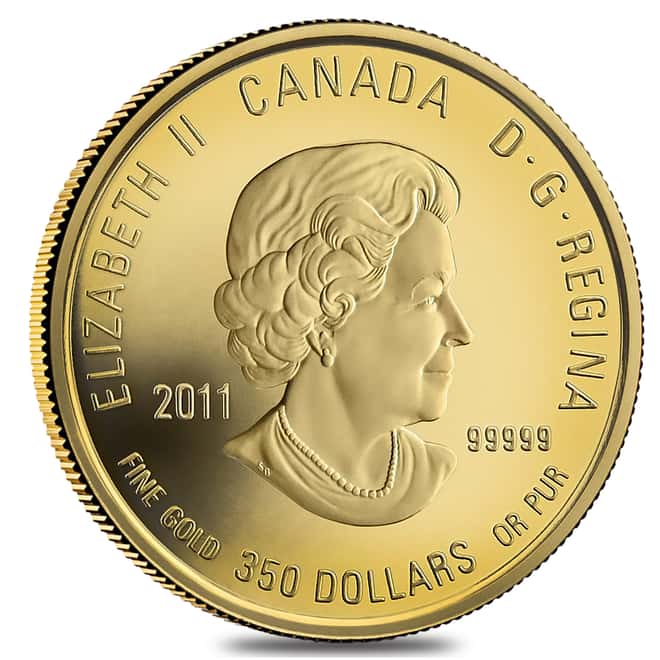 2011 Canada 1.125 oz $350 Mountain Avens Proof Gold Coin .99999 Fine (w/Box & COA)